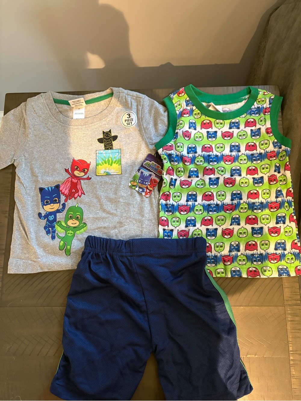 Hasbro Kids PJ Set in Gray, Green, Blue
